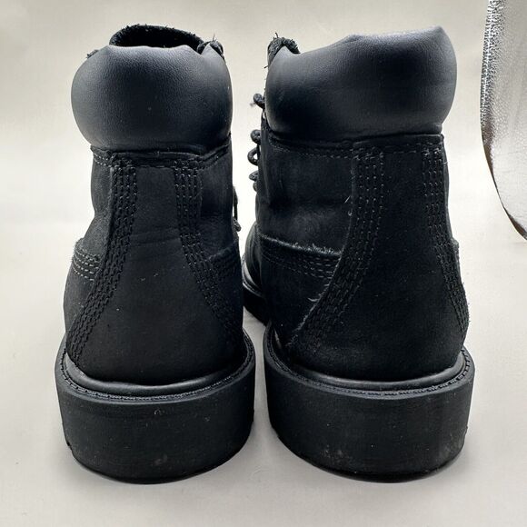 Timberland Boots Junior Boys Size 1 M Black Nubuck Premium 6" Waterproof 12707 - Picture 5 of 9